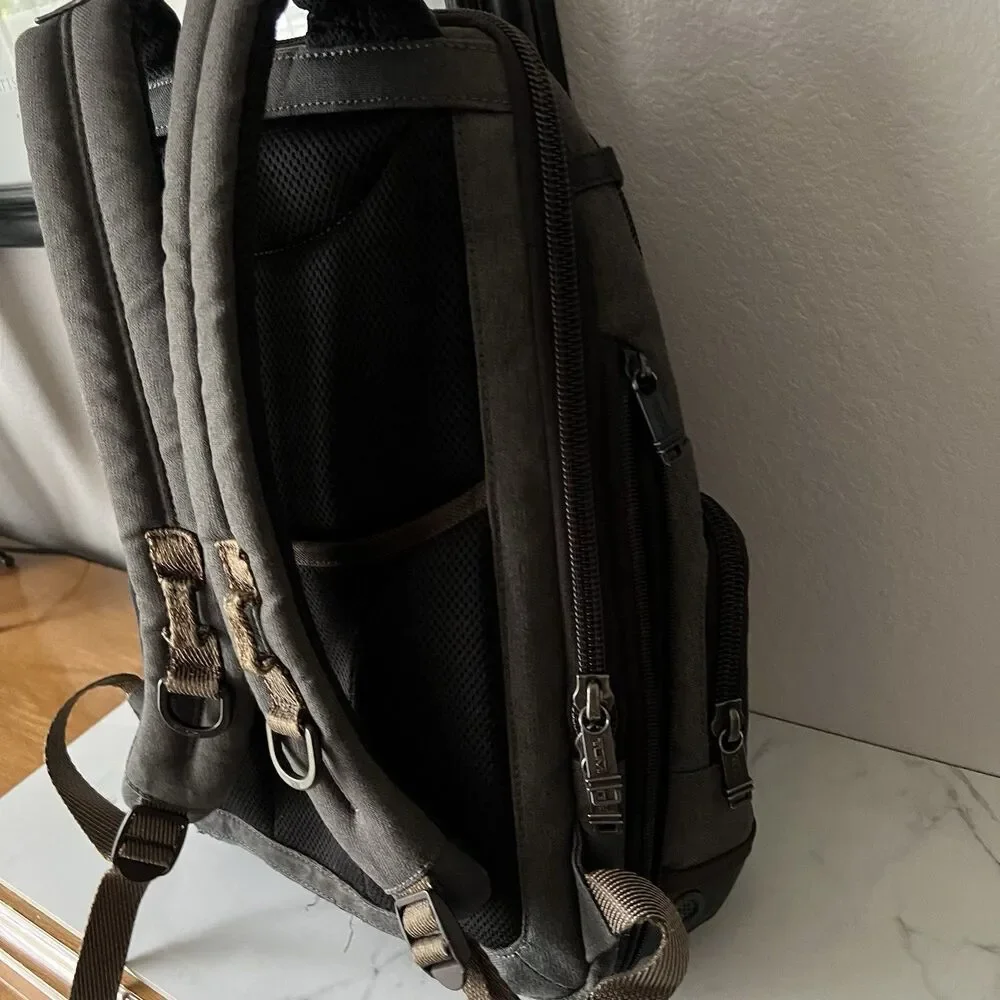 TUMI Alpha Bravo Knox backpack in a charcoal gray